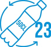 Number of 50 cl plastic bottles used to produce this recycled polyester product.